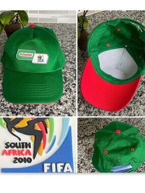 Official FIFA 2010 South Africa World Cup Cap Castrol Sponsor Green NWOT